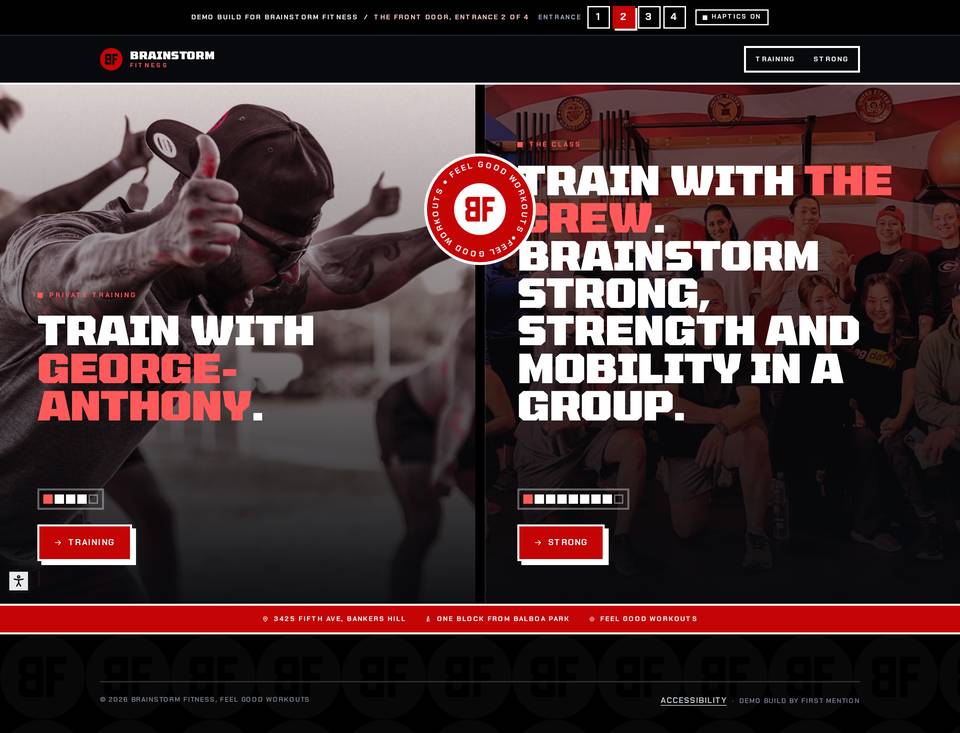 The Brainstorm Fitness concept, full page