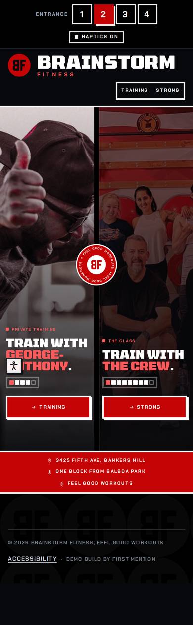 The Brainstorm Fitness concept on a phone
