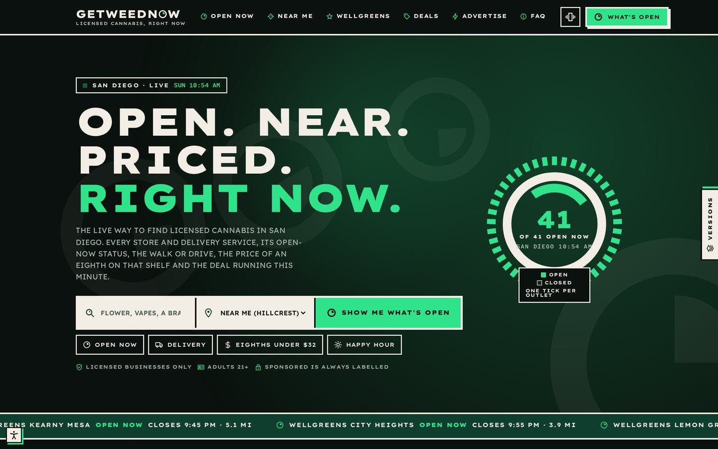 GetWeedNow concept homepage