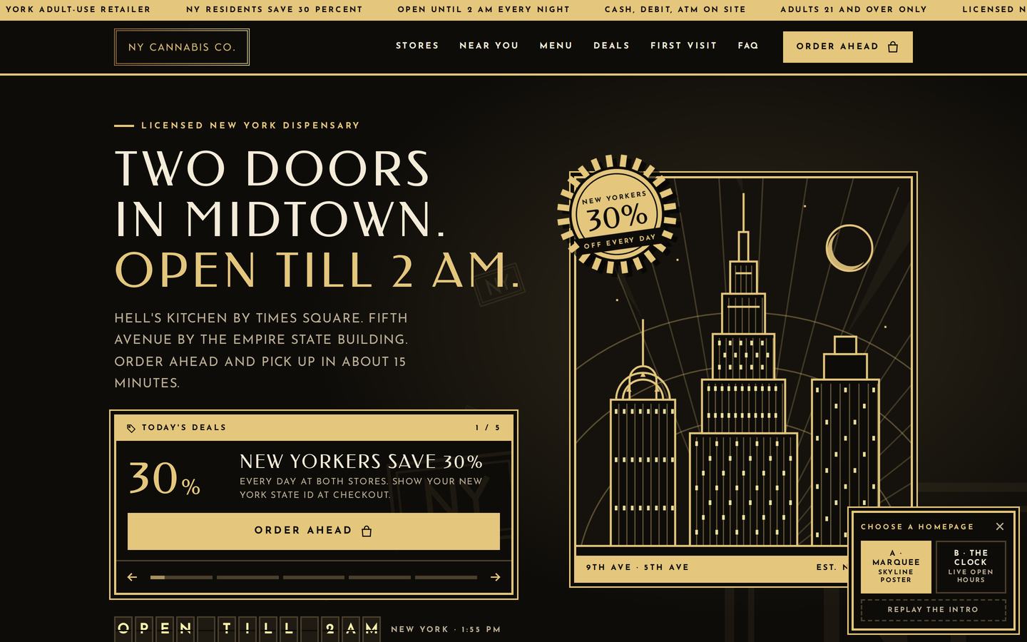 NY Cannabis Co concept homepage