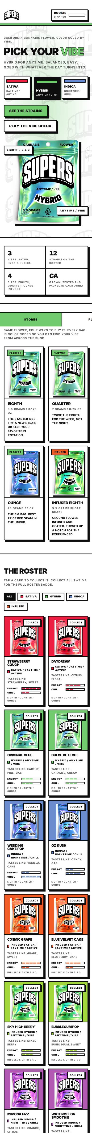 The Supers website on a phone
