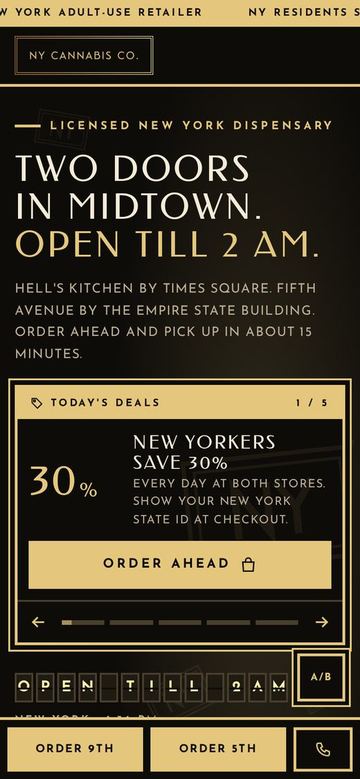 NY Cannabis Co on a phone