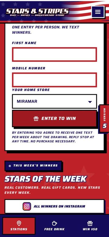 Stars and Stripes Travel Centers on a phone